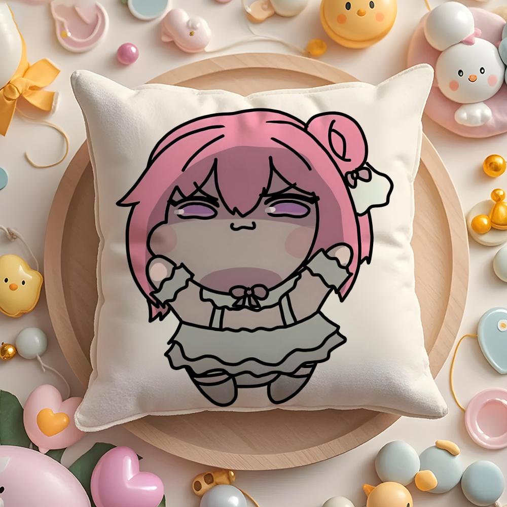 DORO Doll Victory Pink Dog Pillow Case Soft Plush Fabric Double-Sided Printed Cushion Cover Warm Winter Sofa Pillow Case