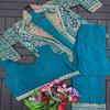 Teal Palazzo Set with Embroidered Jacket