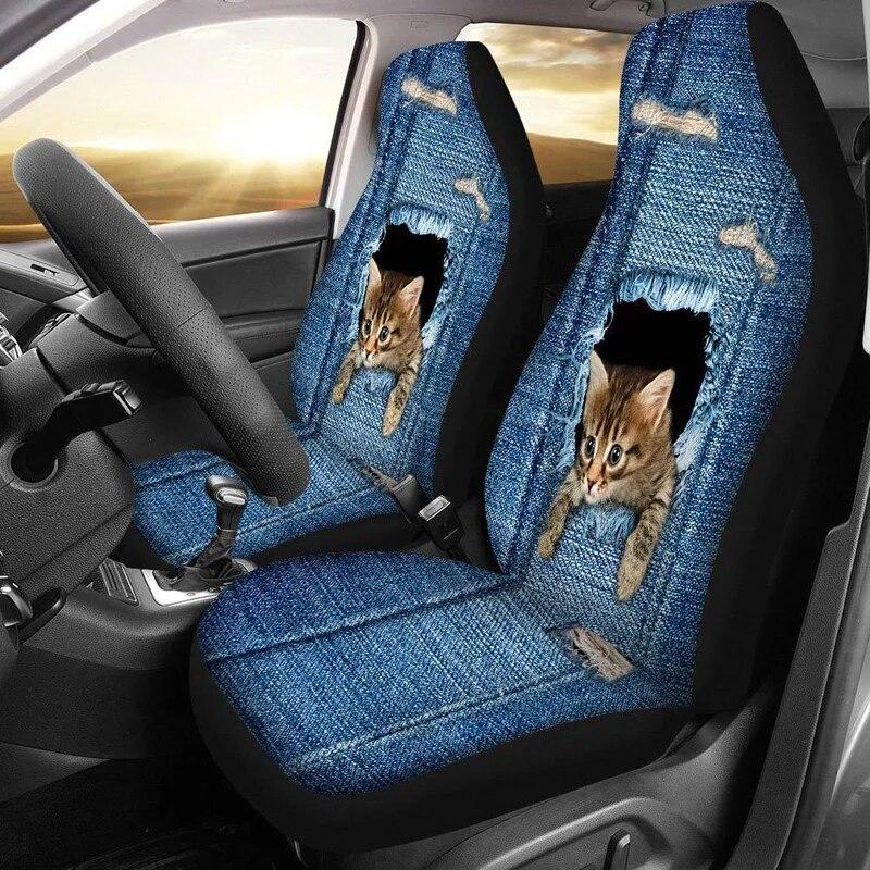 Potah na autosedačku Univerzální Auto Cat Print Pouzdro na sedadlo Polyesterové vlákno Chránič na autosedačku Chránič podložky Příslušenství