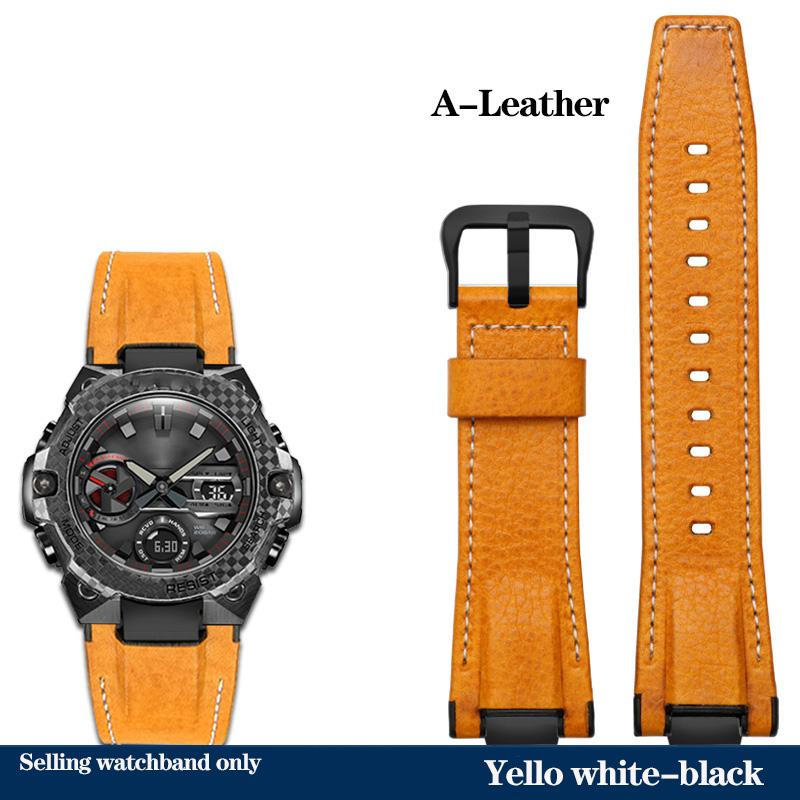 Nowy Pasek do Zegarka ze Skóry Naturalnej Casio Stalowe Serce Zegarek Seria GST-B400 GST-B400BD Zmieniony Pasek Nylonowa Bransoleta Sportowa Męski