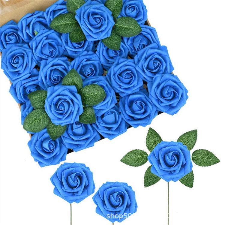 Hot Seller: 25-Piece PE Rose Flower Gift Box with 8cm Simulation Roses, Leaves, and Stems