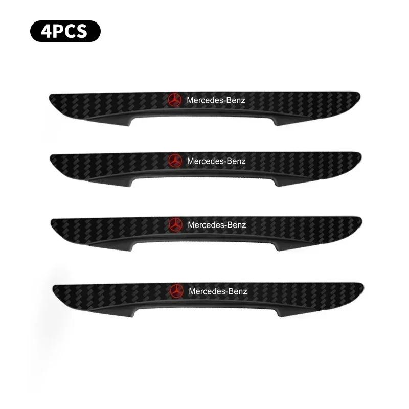 AABIH1 4pcs Car Logo Door Anti-Collision Protective Strip Sticker For Mercedes Benz AMG A B C E S class GLA GLC CLA GLK GLE Accessories