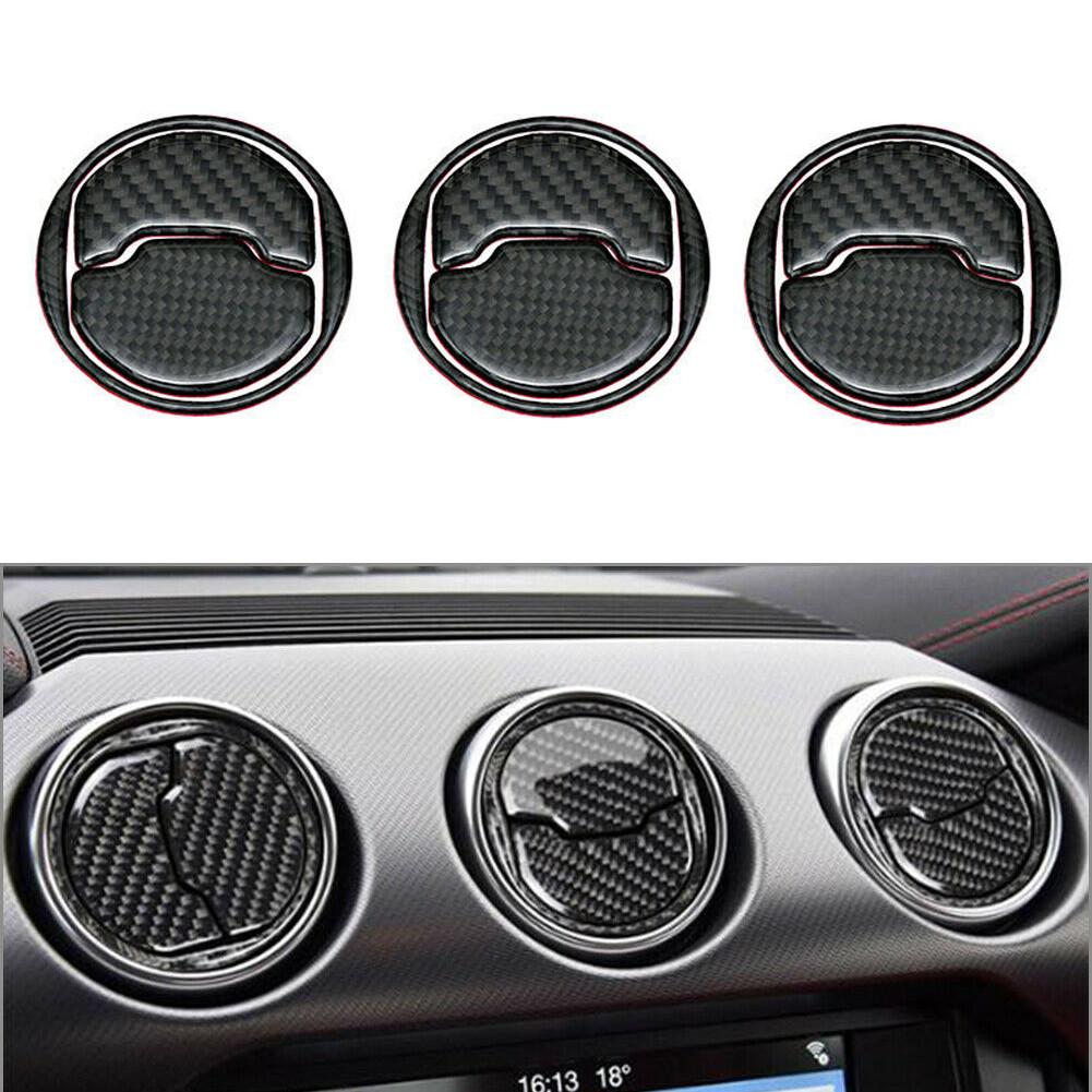 1 zestaw samochodowe wnętrze z włókna węglowego osłona wylotu powietrza dla Ford Mustang 2015-akcesoria samochodowe stylizacja wnętrza