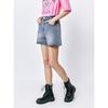 Peacebird Women's High-Waist Distressed A-Line Denim Shorts