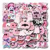 60-Piece Pink Halloween Waterproof Sticker Set for Planners, Water Bottles, and Computers