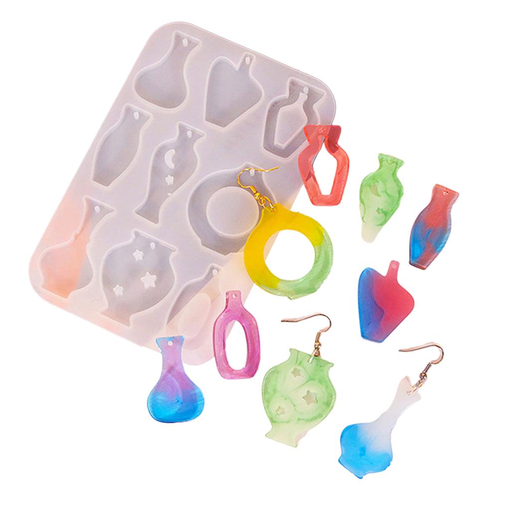 Resin Keychain Mold Mushroom Cloud Earrings Molds DIY Epoxy Casting Molds with Hole Hanging Tag Pendant Making for DIY