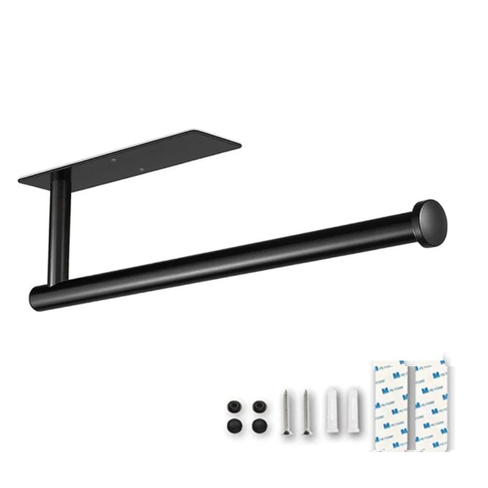 

Клейкий держатель для туалетной бумаги, нержавеющая сталь 304, матовая золотая вешалка для рулонов бумажных полотенец, черная вешалка для ванной и кухни, длинная вешалка для салфеток