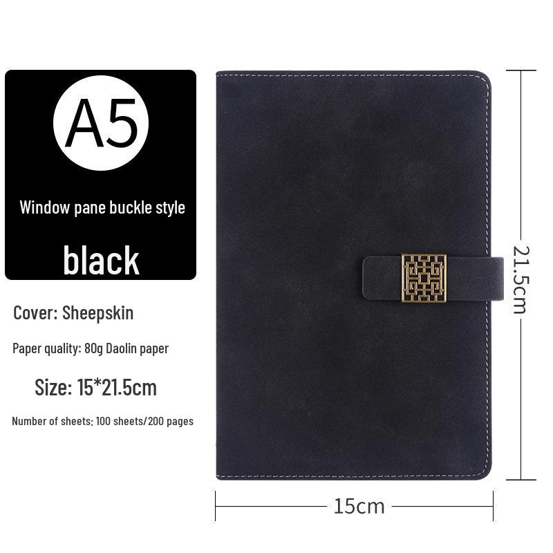 A5 Custom Logo Soft Leather Business Notebook Gift Set with Buckle Closure