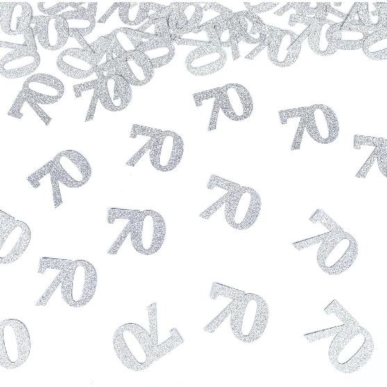 Number 70 Confetti Birthday Decorations - Gold Glitter 70th birthday Confetti Table Scatters Decorations Supplies for Birthday Anniversary Party