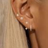 4PCS Fashion Zircon Round Hoop Earring Set Women Temperament Flower Ear Stud Huggie Earring Tragus Piercing Cartilage Jewelry