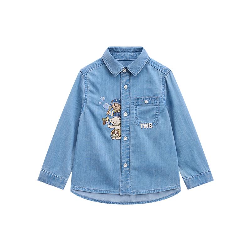 

Teenie Weenie Детская джинсовая рубашка для мальчика с защитой от солнца из лиоцелла 120