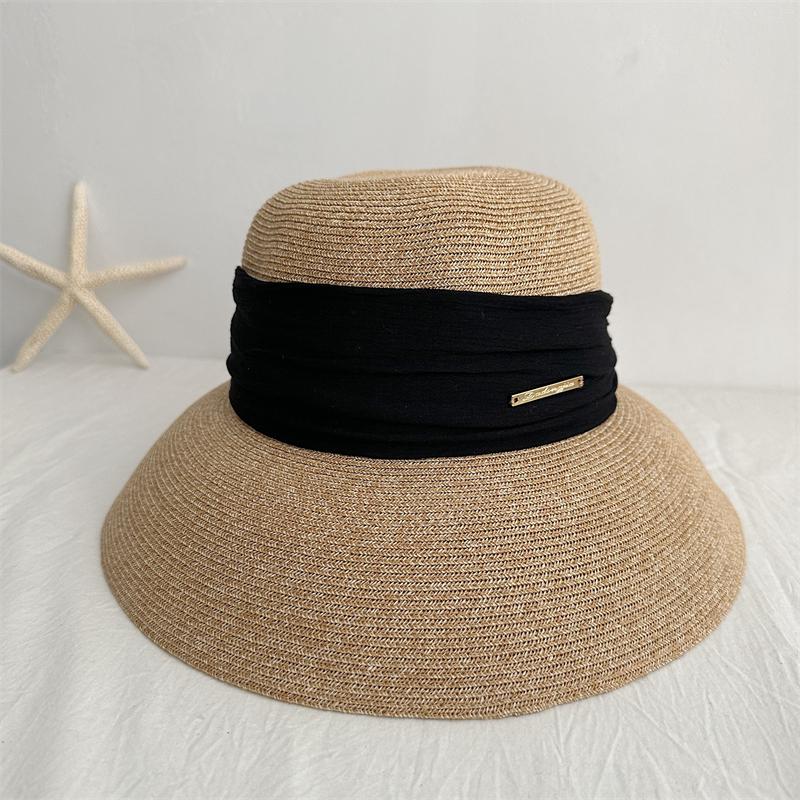 Hat Women's Summer Sunscreen Sun Hat Fisherman Straw Hat Bowler Hat Seaside Beach Hat Travel Breathable