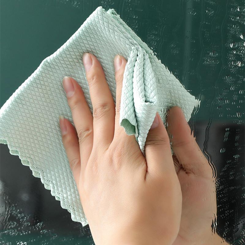 5/10 Pcs Microfiber Glass Cleaning Cloth Kitchen Reusable And Washable Kitchen Housework Tableware Wipe Cloth Cleaning Tools