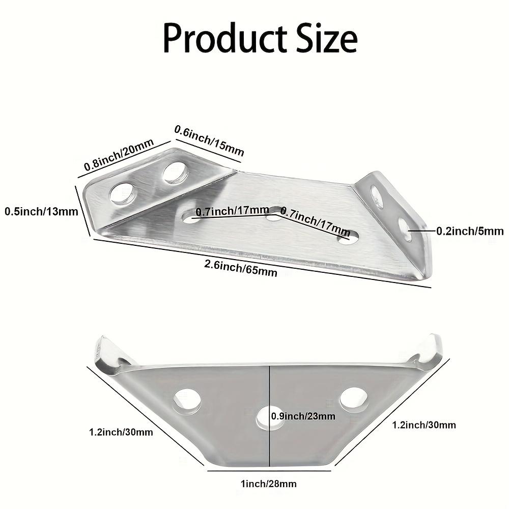 10 Stainless Steel Corner Brackets + 40 Screws Heavy-Duty Stainless Steel Corner Brace With Screws - 90 ° Angle Support, Scratch-Resistant,