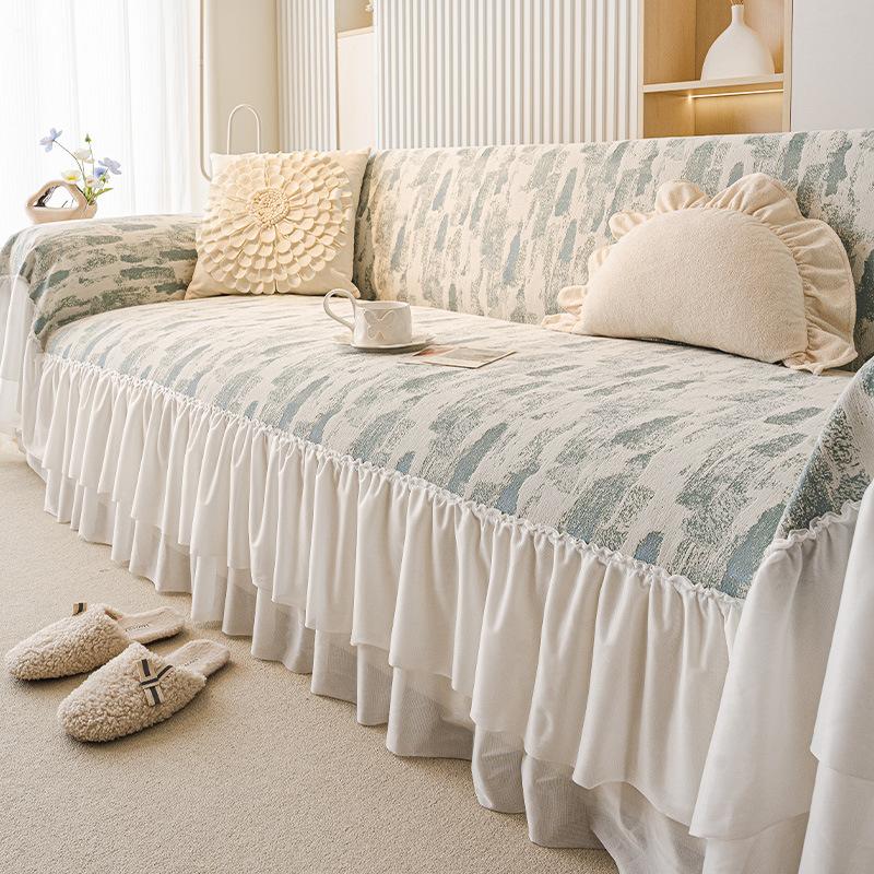 

Универсальный для всех сезонов, ощущение высокого класса, цельный чехол для дивана, полный чехол, защита от царапин кошек и простая новая юбка-накидка для дивана 2025 180*130cm