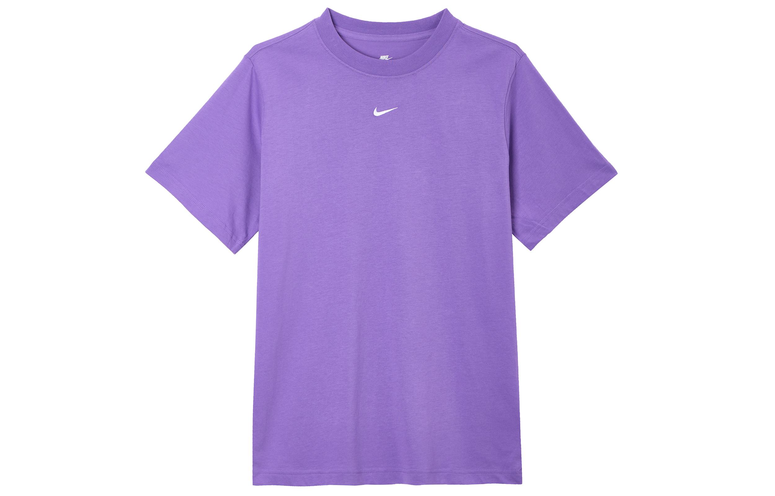 Nike T Shirts Women s Purple Crew Neck Moderate Straight Fit FD4150-521 M