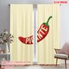 2pcs 2D Flat Printing Window Curtains Chili Pepper Design Fabric Without Electricity Party Decorations Use for Classroom Office