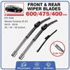 For Skoda Octavia 3 A7 5E MK3 2013- RS Front Rear Windscreen Wiper Blades Car Accessories Window Windshield Brushes Refills