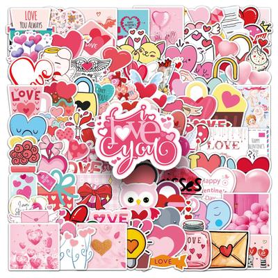 100 Süße DIY Valentinstags Graffiti Aufkleber für Roller, Auto & Gepäck