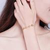 Adjustable Cat Paw Hollow Out Bracelet Women Fashion Minimalist Copper Alloy Jewelry With Gold Plating
