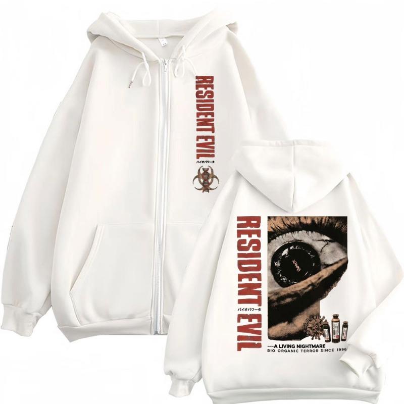 Resident Evil Requiemm Anime Zip Up Hoodies Men's Clothing Gothic High Street Zipper Hoodie Casual Long Sleeve Jacket Sweatshirt