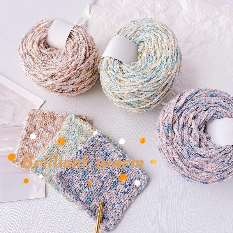 50g/Ball Colorful Flat Ribbon Yarn 1.8mm Hand Woven Hollow Gradient Cotton Yarn DIY Woven Shawl Sweater Scarf Handbag Thread