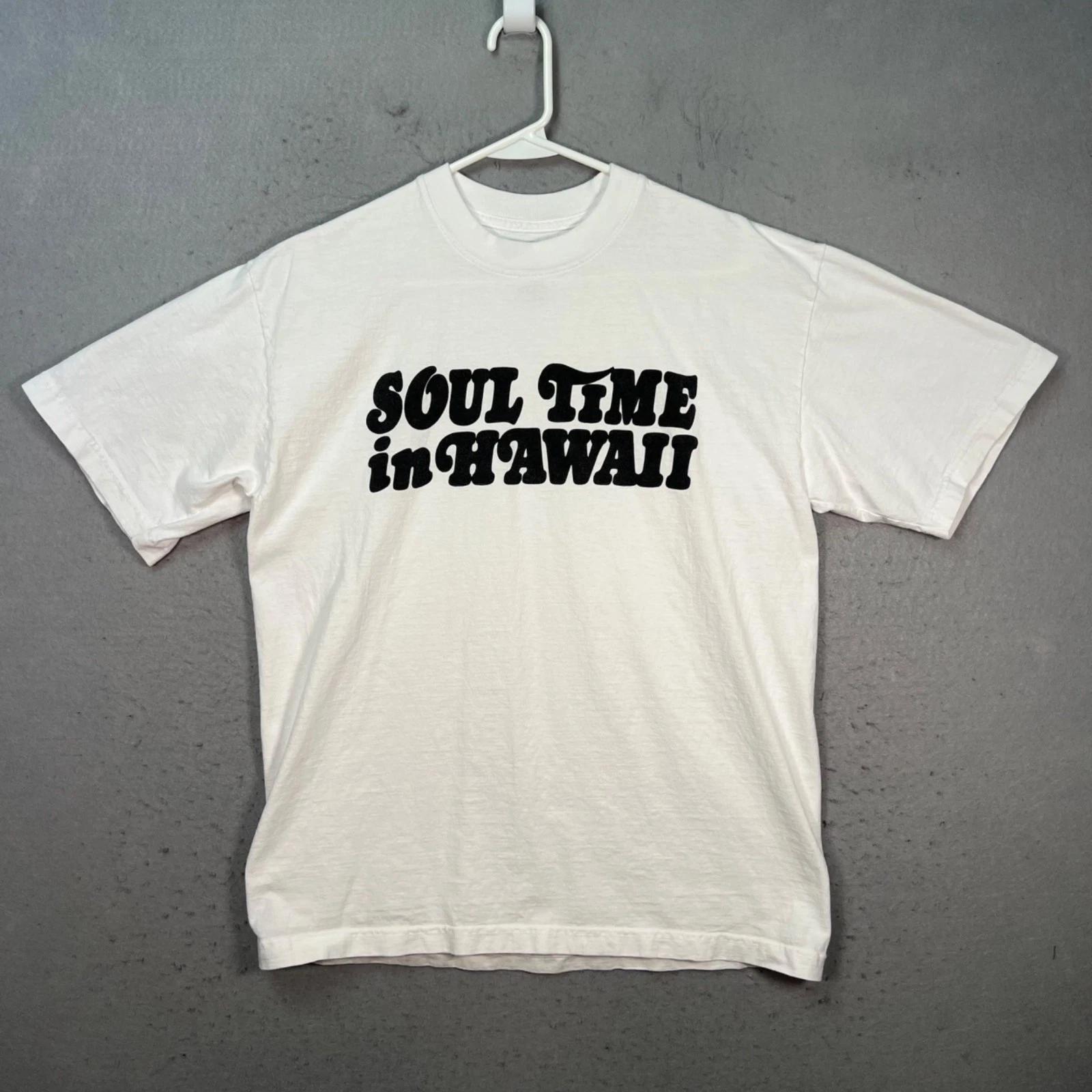 Soul Time In Hawaii White Graphic T-Shirt Mens Size Medium Cotton M