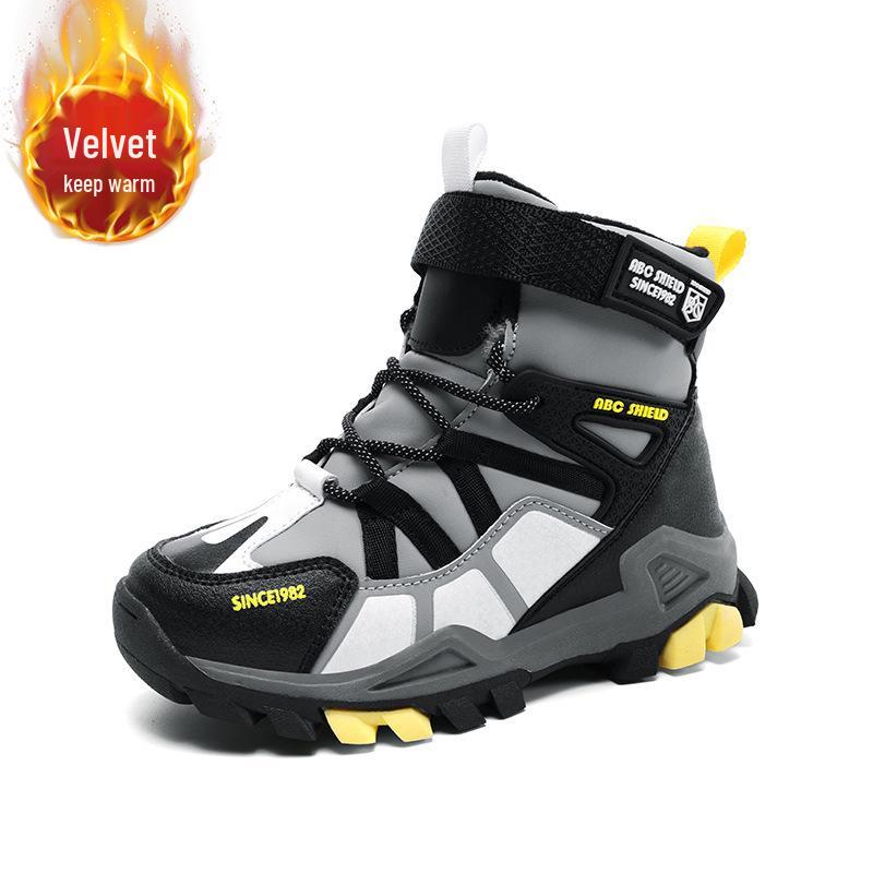 Children s Thickened High-Top Snow Boots for Cold Protection - Boys  Warm Cotton Shoes 31