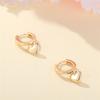 Cute Female Gold Color Heart Round Metal Hoop Earrings Fashion Girlfriend Gifts Wedding  For Women