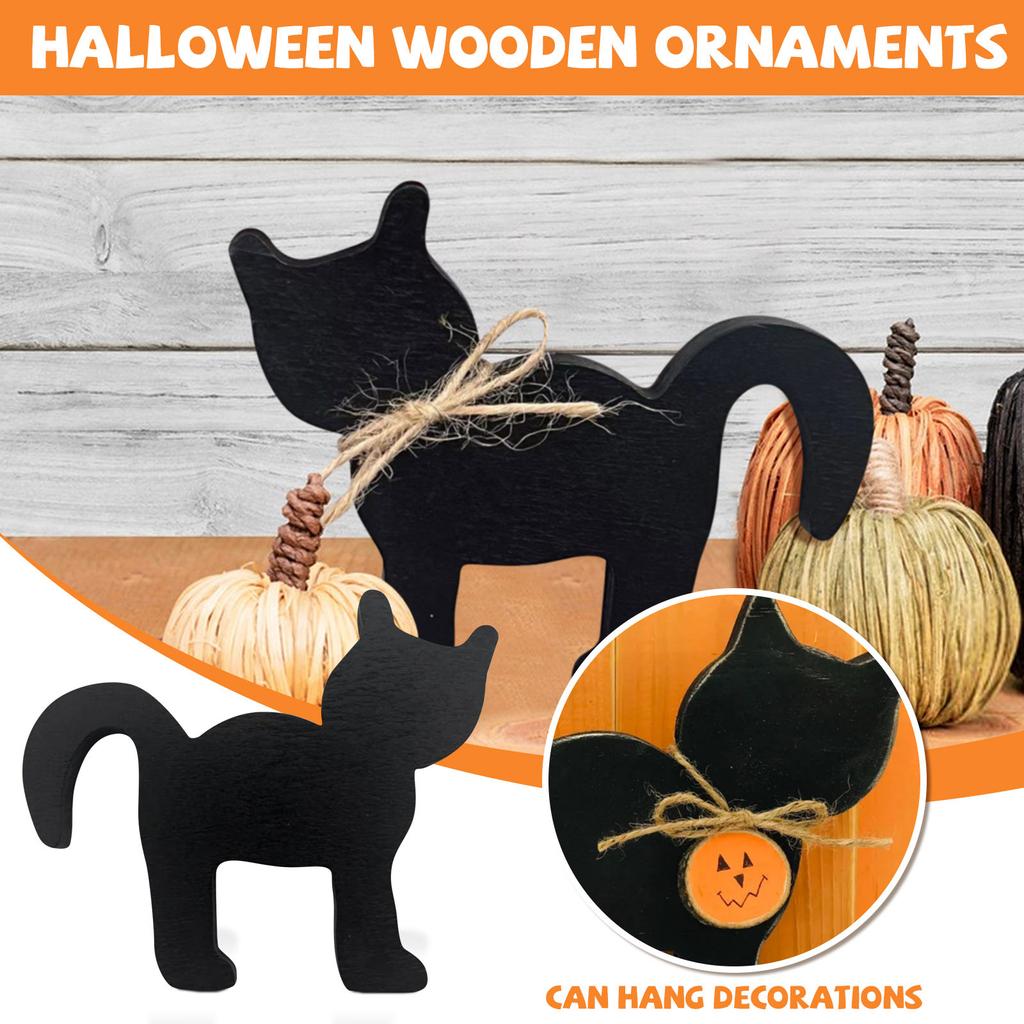 Halloween Ornaments, Festive And Fun Decorations For Family Atmosphere, Wooden Crafts