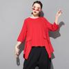 Short Sleeve Plus Size Vintage Casual Loose Tops Women Summer T-shirt