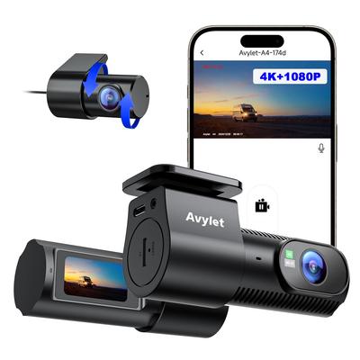 Avylet Drive Recorder Front and Rear Cameras 4K Front 1080P