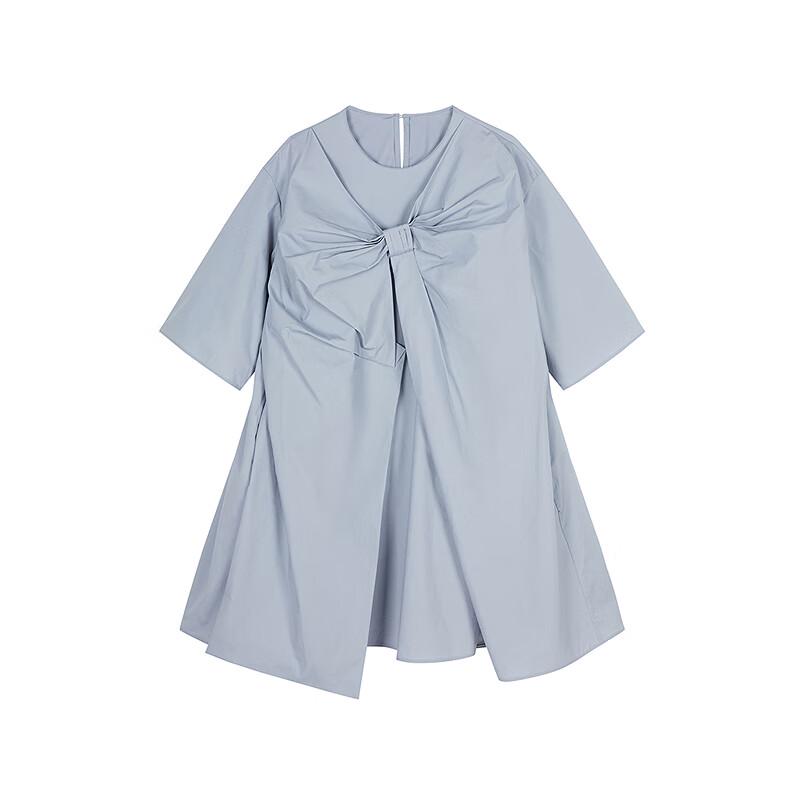 JNBY 2025 Summer A-Line Short-Sleeve Round-Neck Dress