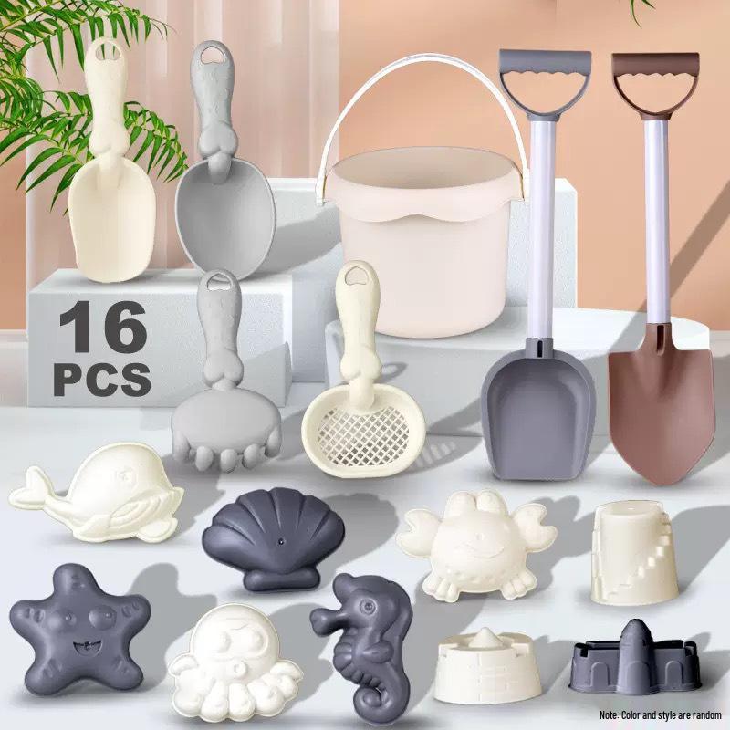 Interactive Educational Beach Toy Set: Ocean Sand Molds, Sprinkler, Shovel, Sand Timer, and Water Play Kit