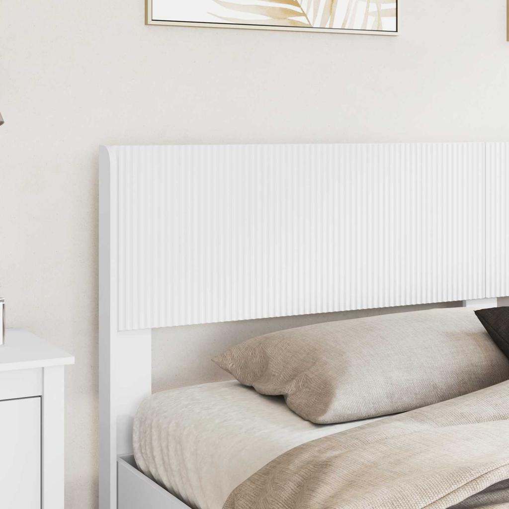 Bed Frame with Storage Space and Headboard White 180 x 200 cm