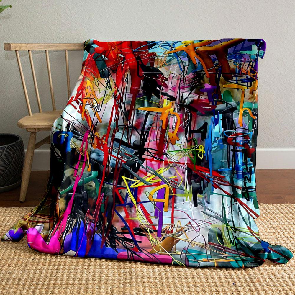 

Abstract Graffiti Art Blanket bedroom Blanket for Livingroom Couch lunch break Soft throw for Friend s festival Gift 80cm x 120cm