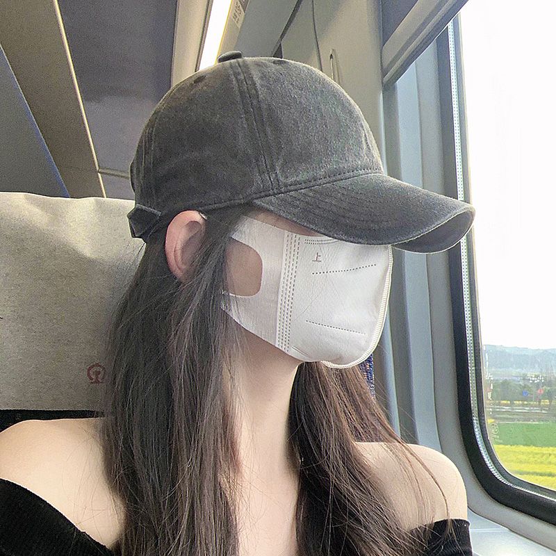 

Выцветшая винтажная бейсболка с эффектом потертости, парик, женская осенне-зимняя мода, мягкий верх, регулируемая кепка с козырьком, длинные прямые волосы, интернет-знаменитость Black gray hat + long straight hair