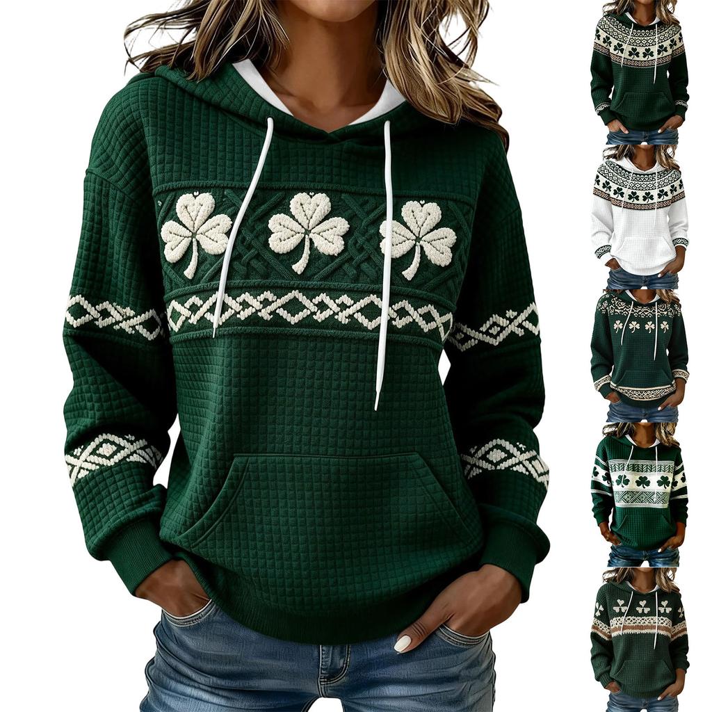 Women'S St. Patrick's Day Sweater Cute Fun Patrick's Day Sweater Spring Long Sleeve Knitted Sweater