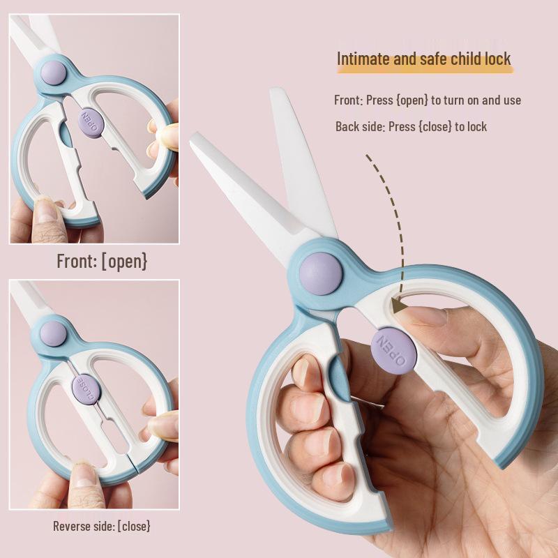 Portable Ceramic Scissors for Cutting Meats and Grinding Food - Ideal for Babies, Children, and Elderly Use During Steaming and Boiling