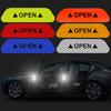 4Pcs Car Door Reflective Stickers OPEN High Reflective Tape Safety Warning Mark Auto Styling Decor Decal Sticker Exterior Decals