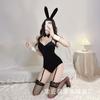 Velvet bunny girl lingerie with hidden crotch clasp, uniform, seductive and passionate outfit, nightclub performance costume