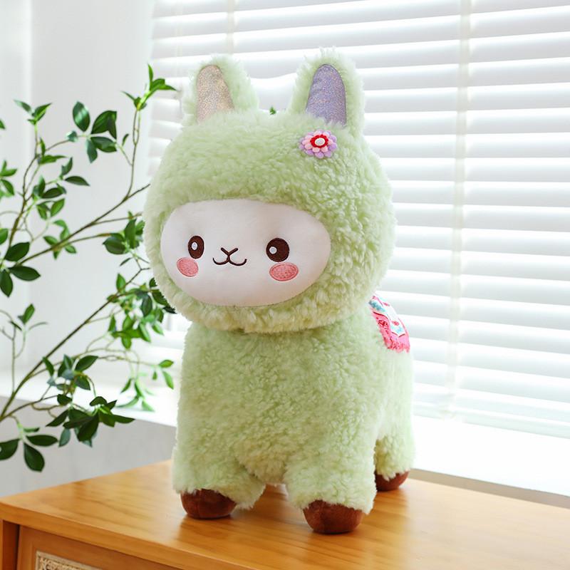 Adorable Alpaca Plump Plush Toy Companion Floral Pattern Kid Doll Birthday Gift