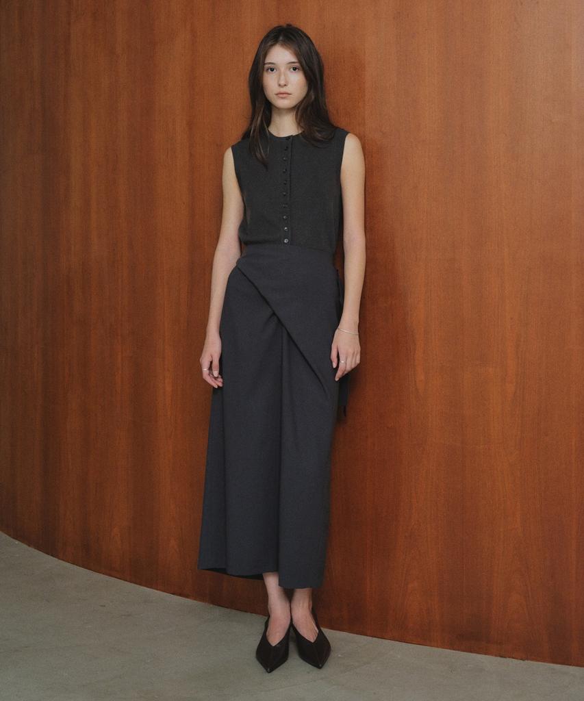 OLIVE DES OLIVE Wrap Tie Drape Maxi Skirt Ow6As8120