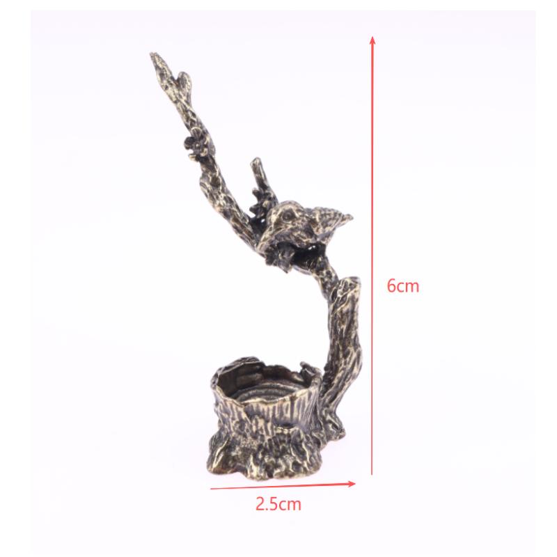 1PCS Antique Copper Magpie Plum Tree Branch Ornaments Creative Incense Burner Holder Home Office Desk Decorations Accessories