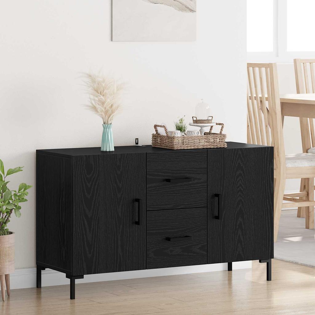 Sideboard in Black Oak Look 100 x 36 x 60 cm Engineered Wood