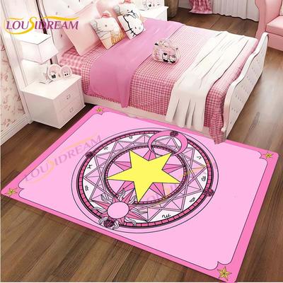 3D Sihirli Sakura Prenses Halı Cardcaptor Sakura Sihirli Halı Oturma Odası Yatak Odası için Büyük Halı Çocuk Odası Alan Kilim Dekor