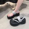 Trend Damen Keilsandalen Rutschfeste Pantoletten Plateau Knöchelriemen Slingback Leichte Damenschuhe Sandalias De Mujer