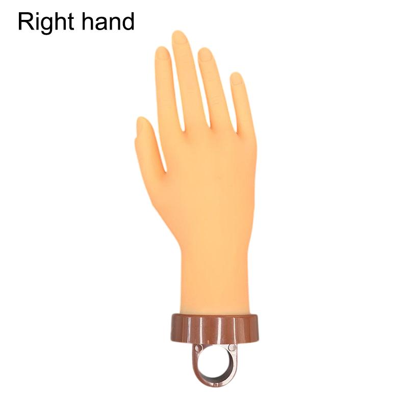 Nail Art Fake Hand Flexible Soft Adjustable Plastic Finger Practice Prosthetic Model Manicure Training Display Tool Right hand