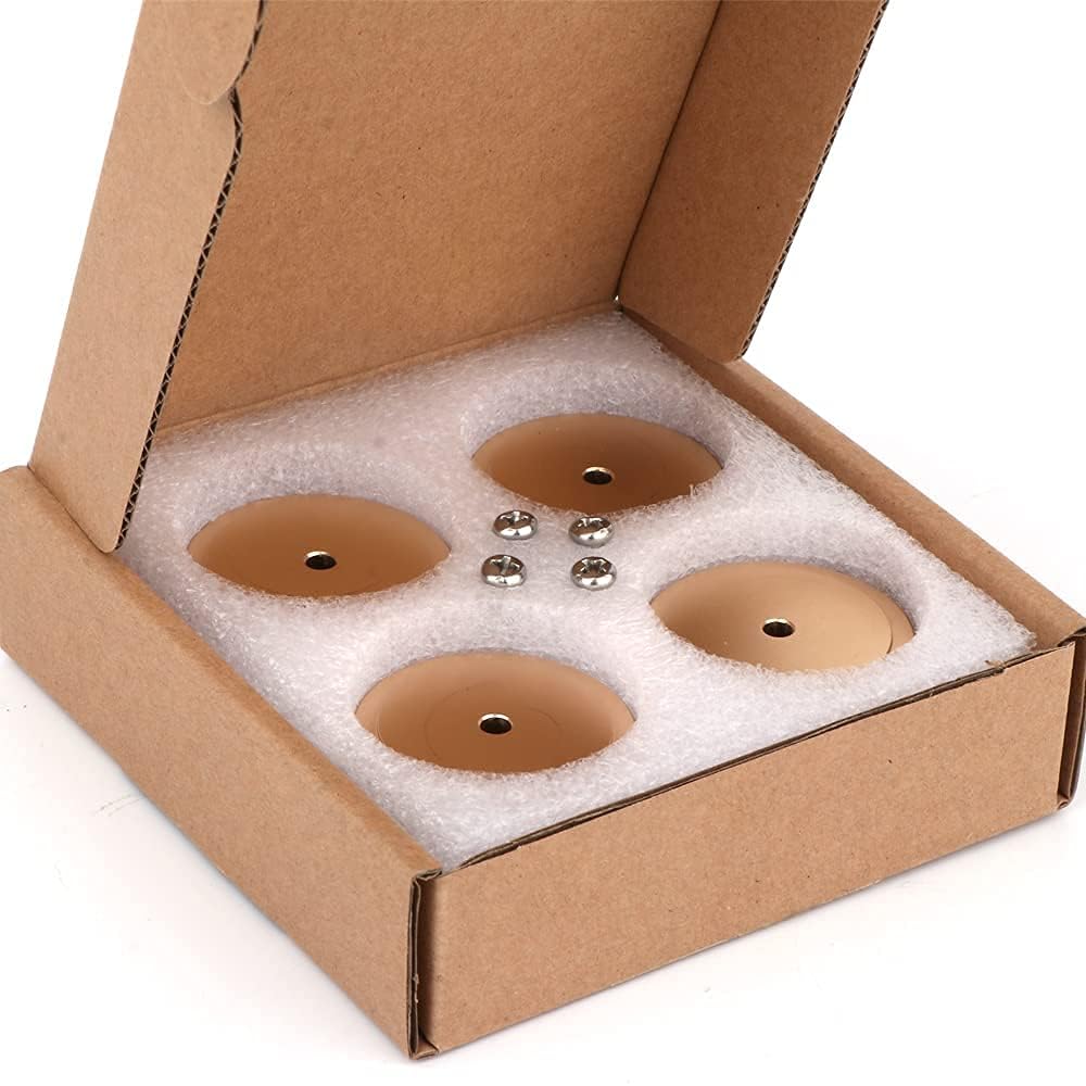 Monosaudio Aluminum Speaker 200kg Weight with Improved Audio Sound Vibration Compatible with 3M Tape and Screw for Home AV and Sound 4-Piece