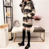 Verdickter Damen-Pullover mit halbem Rollkragen, Herbst und Winter neu gestreifter lockerer Damen-Pullover 6141#